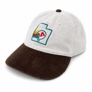 AS Colour Cord 2 Tone Baseball Cap White Brown Embroidered Utah Logo OSFA